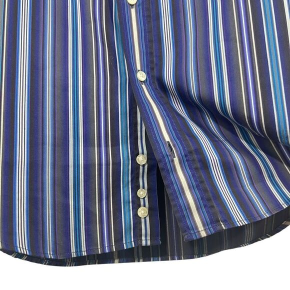 Etro men’s Striped Blue Button-Down Shirt Long Sleeves 37 Size Medium to Large s - Picture 7 of 14